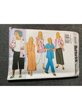 Butterick 3039 Sewing Pattern Womens Shirt Tunic Dress Skirt Pant 16W 18W 20W 20
